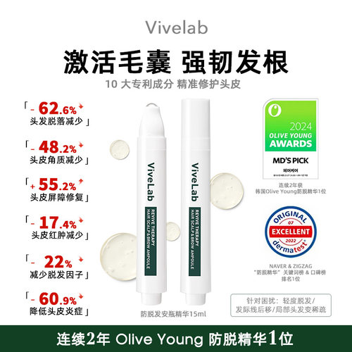 韩国vivelab头皮精华浓密发际线滚珠防脱精华固发缓解脱发