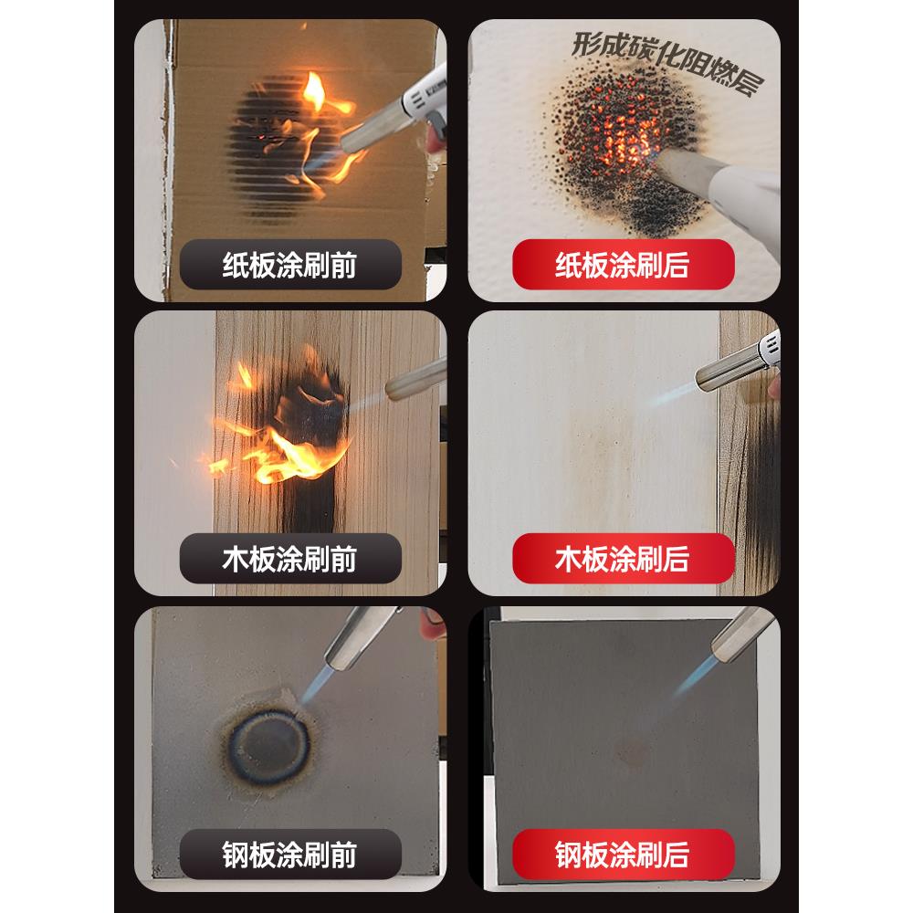 消防防火漆耐高温木板木材木头油漆涂料水性钢结构镀锌管薄型金属
