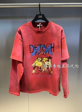 INXX专柜正品2025冬款宽松休闲男女假两件圆领卫衣棉XSF4101454