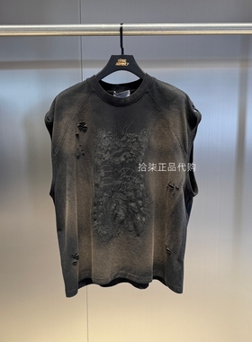 INXX专柜正品2025新夏款男女扎染宽松破洞个性无袖背心XSF2050013