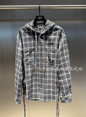 INXX专柜正品2025秋款男女百搭时尚格子棉连帽外套夹克XWF3141073