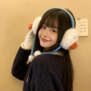 可爱雪人耳罩女款2025新款冬季保暖防风防寒耳套骑行防冻耳捂子