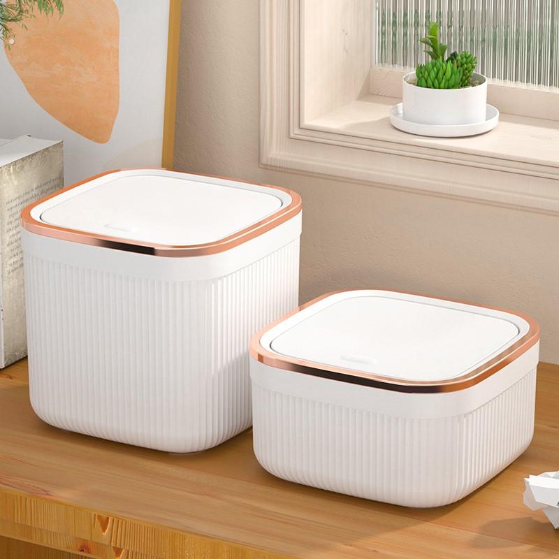 桌面垃圾桶家用按压轻奢餐桌茶几客厅纸篓桌上小桶新款可爱卫生盒