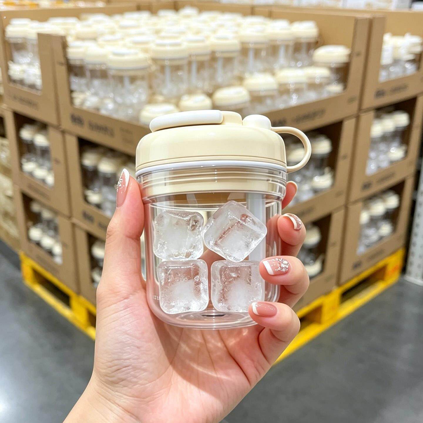 冰块模具制冰块储存盒冰杯反复使用家用冰箱专用制冰盒外带随手杯