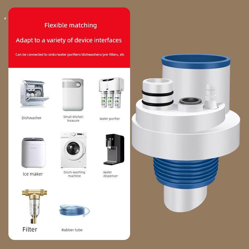 厨房排水三通脸盆水槽除臭神器洗碗机净水器50排水管专用接头