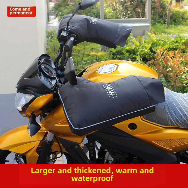 采购产品电动汽车手套，男子骑自行车，温暖，防寒，防雨，防水，