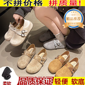 懒人一脚蹬两穿玛丽珍软底单鞋 新款 女2026年春季 内增高厚底勃肯鞋