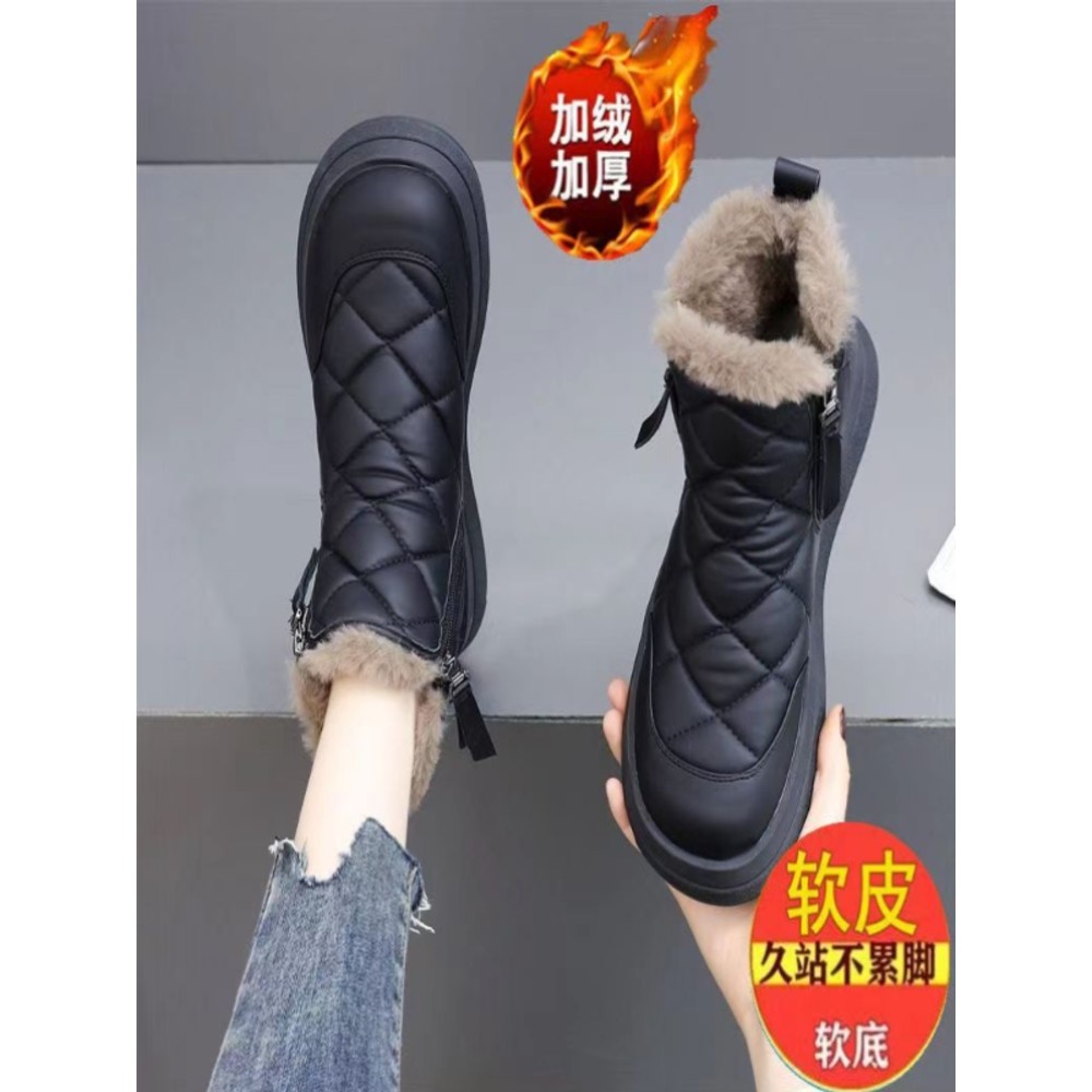 品牌特价2025年新款冬季加绒平底雪地靴女加厚保暖棉靴防滑短靴女,女鞋,时尚雪地靴,淘宝优惠券,粉丝福利购,淘宝优惠卷