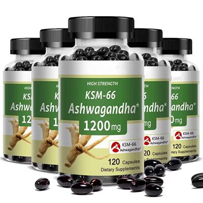 现货tk跨境外贸热卖 KSM-66 Ashwagandha南非醉茄120粒胶囊补充剂