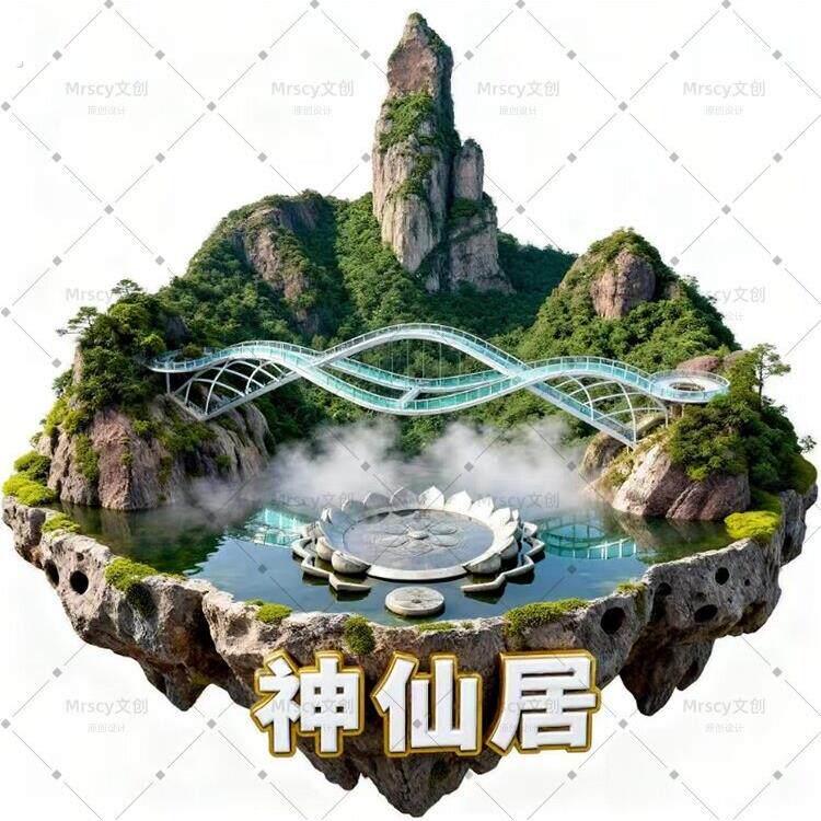 新款2026浙江台州神仙居冰箱贴磁贴定制装饰磁吸个性创意中国城市