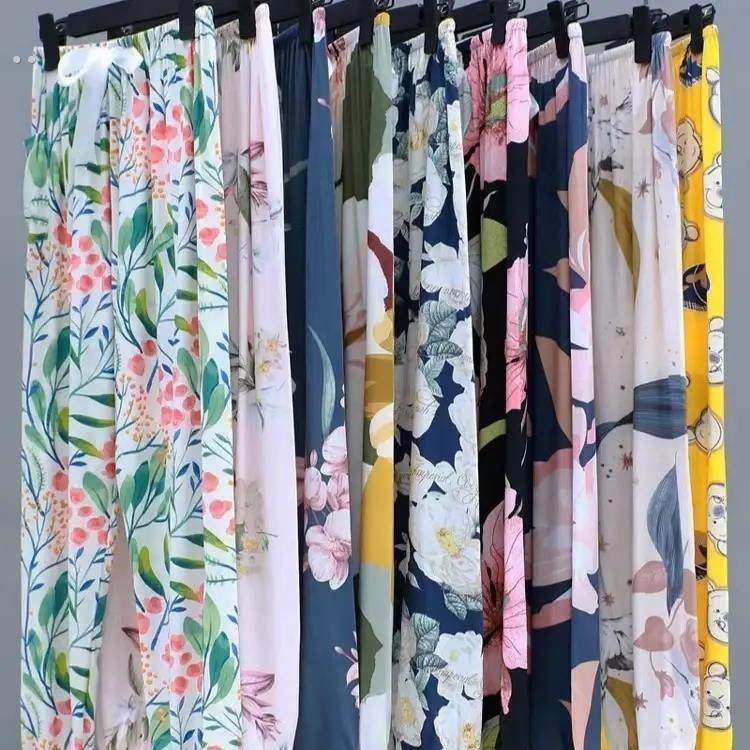 高级棉绸睡裤女士夏季薄款人造棉沙滩防蚊长裤绵绸可外穿家居裤子