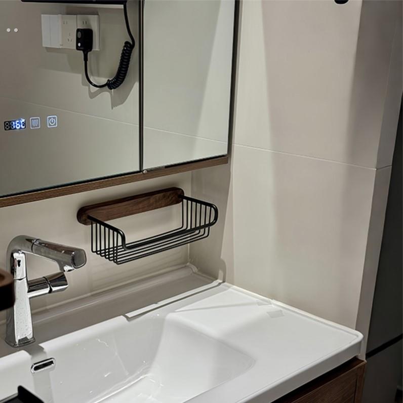 卫生间纸巾架卷纸架免打孔胡桃木抽纸盒卫生纸置物架实木卷纸架