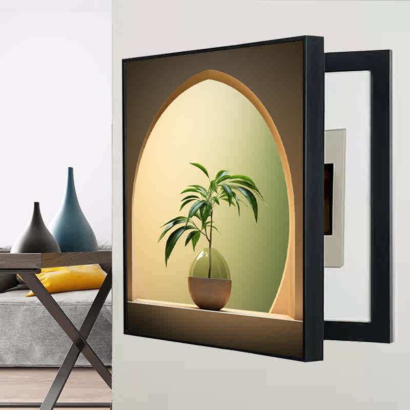 电表箱画 装饰画竖款免打孔遮挡配电箱电闸盒向日葵花卉竖版挂画,家居饰品,现代装饰画,淘宝优惠券,粉丝福利购,淘宝优惠卷