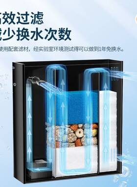 yee鱼缸超白生态客厅小型桌面背滤少换水造景龟缸办公室家用鱼缸