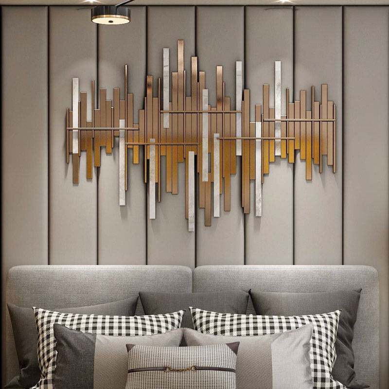 轻奢餐厅墙面装饰品现代沙发背景墙挂件铁艺壁挂客厅挂饰墙上创意