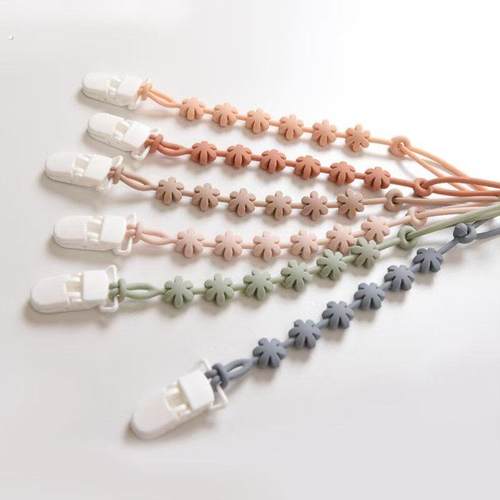 韩系ins风 婴儿防掉链牙胶玩具磨牙棒防丢绳超轻可高温消毒奶嘴链