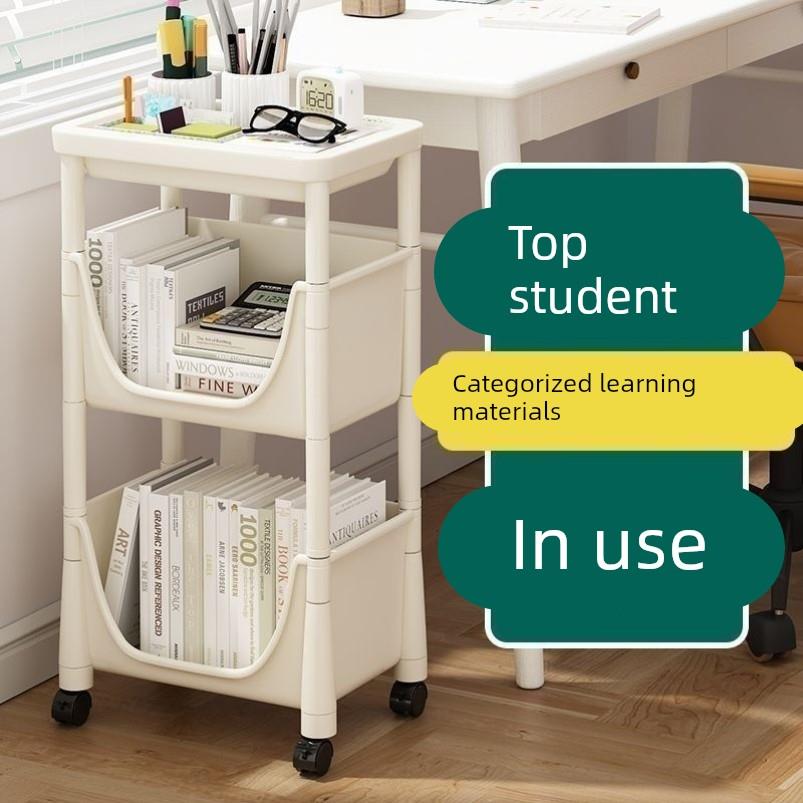 书架可移动置物架落地儿童玩具收纳架子厨房家用零食小推车储物柜