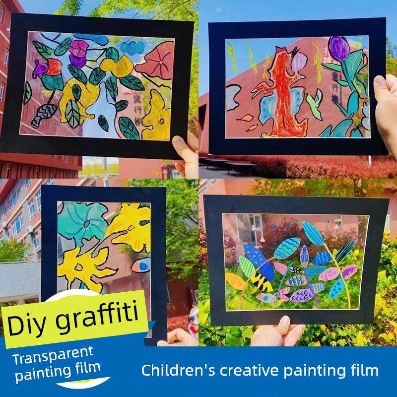 Pvc透明膜艺术彩绘装订封面防水防潮塑料板可切割和环保创意材料