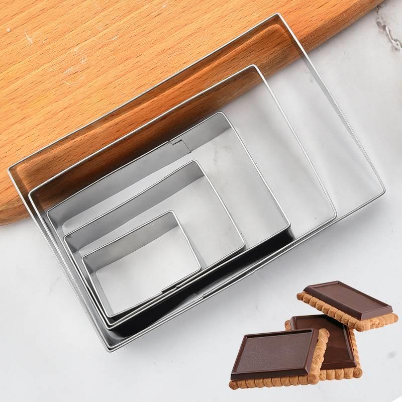 不锈钢长方形饼干切模米糕煎饼曲奇蛋糕模具慕斯甜点压模烘焙工具
