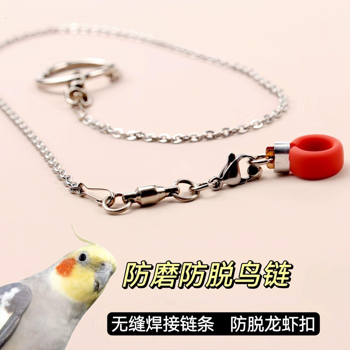 玄凤虎皮牡丹脚环鸟架站架手养鸟绳用品超轻不锈钢鹦鹉脚链不伤脚
