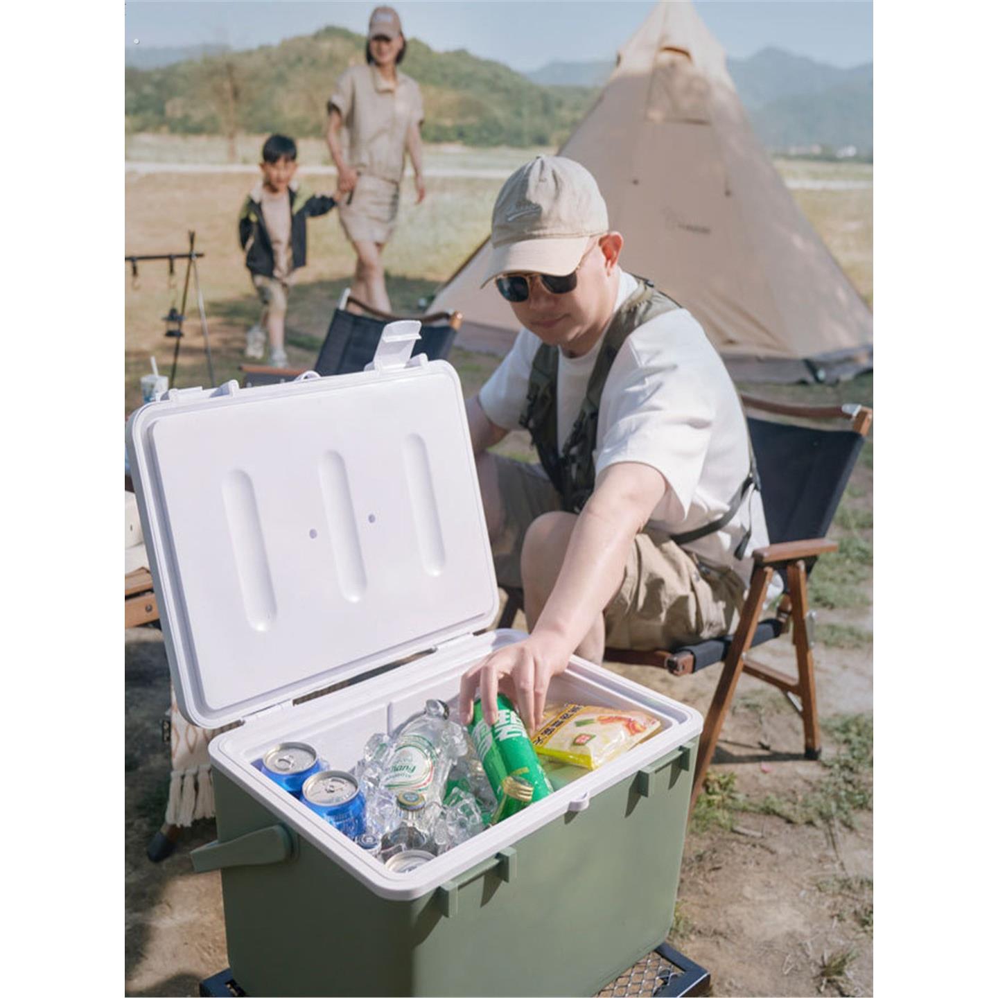 出摊专用冷藏箱冰块储存箱摆摊商用保温箱冰桶小冰箱装冰块储冰桶