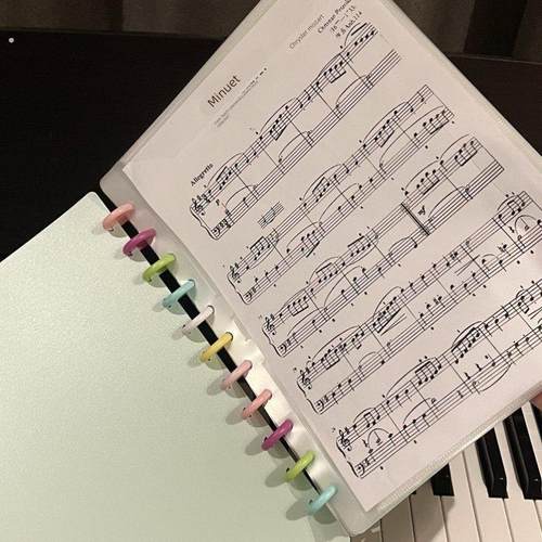 A4乐谱夹活页彩色扣钢琴谱夹子可修改不反光音乐歌谱夹可改写标注