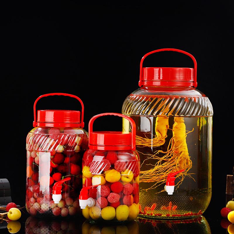 泡酒玻璃瓶密封玻璃罐厨房玻璃酿酒罐泡酒瓶泡菜坛子普料玻璃