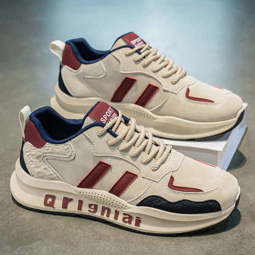 夏季男鞋新款透气网面小白鞋子男潮流百搭厚底运动鞋休闲老爹潮鞋