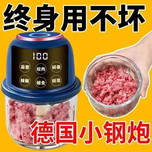 【德系精工】德国电动打蒜器绞肉机家用蒜泥辣椒料辅食饲料搅拌机