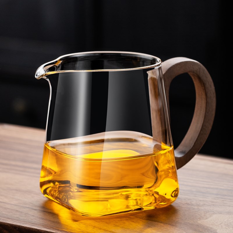 伟升加厚玻璃公道杯手工耐热新款玻璃茶具茶叶一体茶漏分茶器