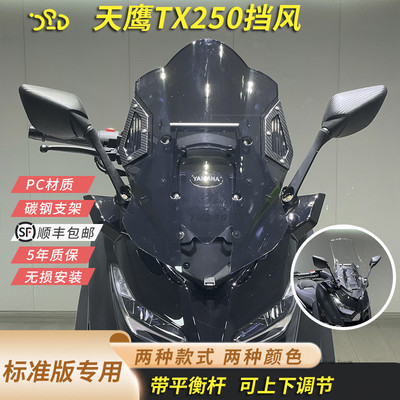 适合天鹰TX250标准版挡风后视镜前移可升降风挡加高加厚送平衡杆