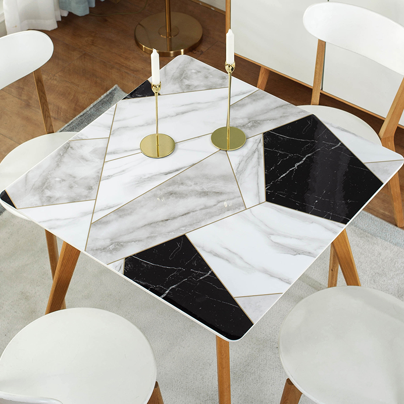 无味PVC高级感方桌桌布防水防油防烫免洗家用餐桌桌垫正方形台布