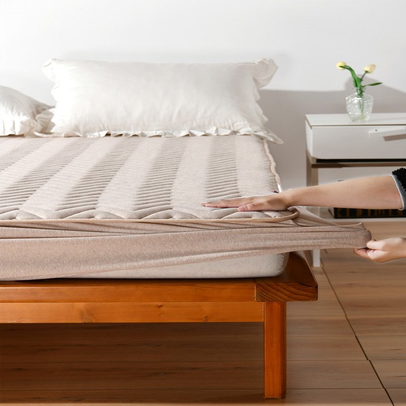 出口澳洲 organic有机种植100天然彩棉绗缝加厚儿童床笠床垫保护