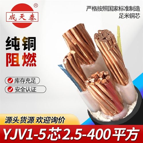 成天泰电缆线国标铜芯YJV/YJV22电缆线4/5芯 3+1芯4+1芯三相四线