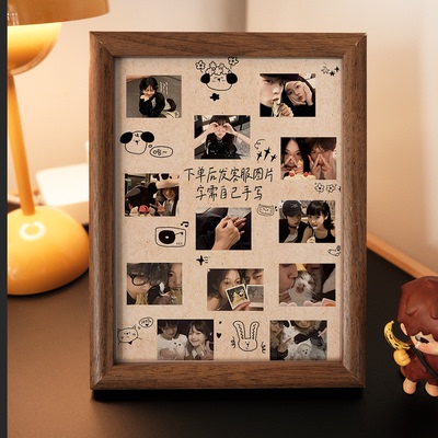 创意照片定制相框情侣周年纪念日礼物手写涂鸦情人节跨年摆件