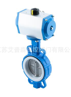 气动蝶阀四氟无销304阀板D671F-16Q对夹式蝶阀DN80100150200