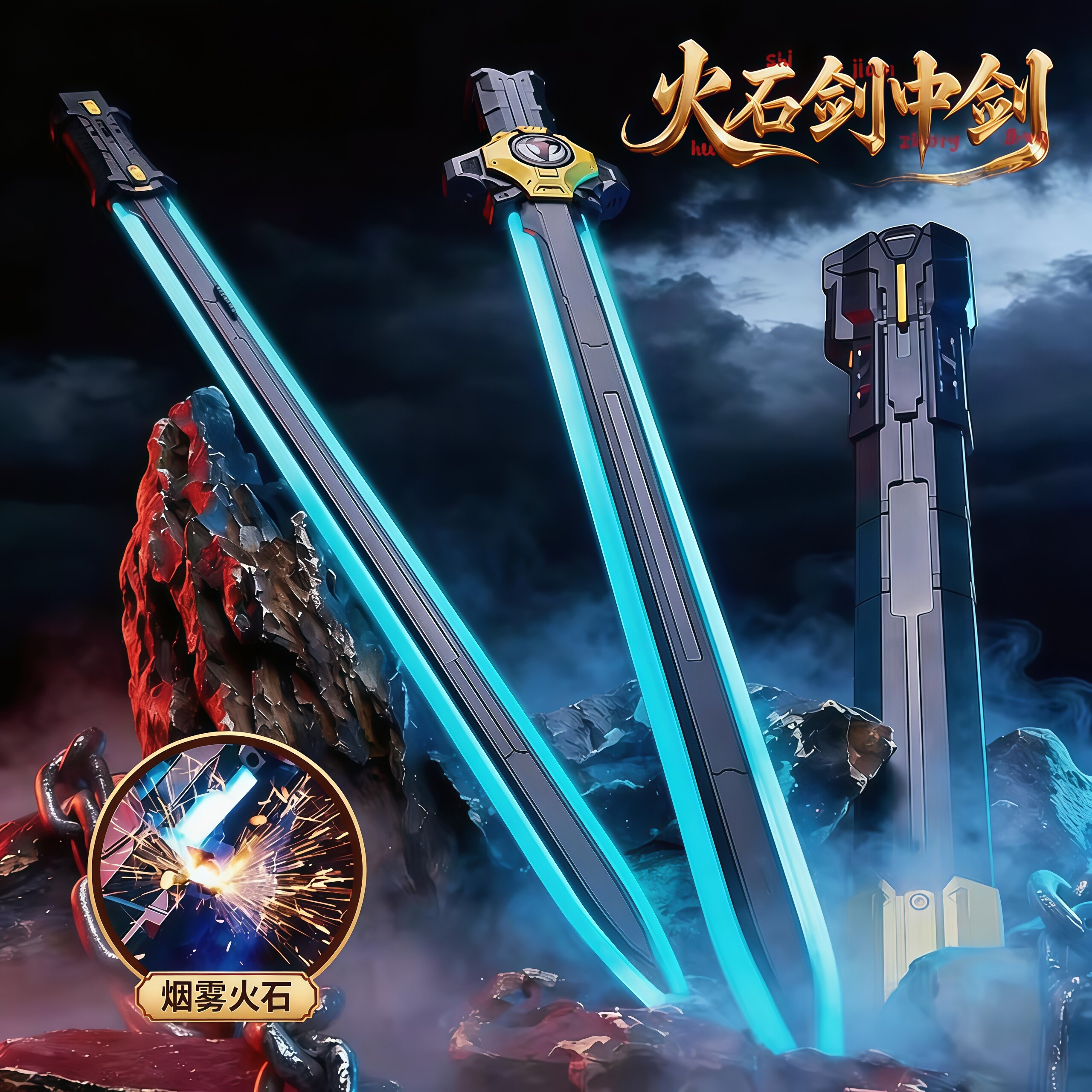 奥特曼宝剑武器儿童新款玩具适合男孩大号发光玩具3到6岁七彩喷雾
