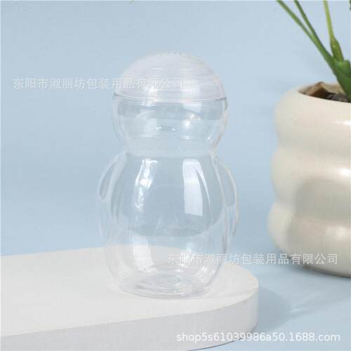e饮t透明空料饮料娃娃形一次性塑酸梅p35-圆头汤矿泉水奶茶果汁料