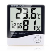 大棚温度计HTC 雨花泽温度计室内干湿温度计闹钟高精度台式 挂式