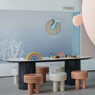 现代售楼处部儿童区桌椅酒店大堂游乐园娱乐实木桌子创意椅凳定制