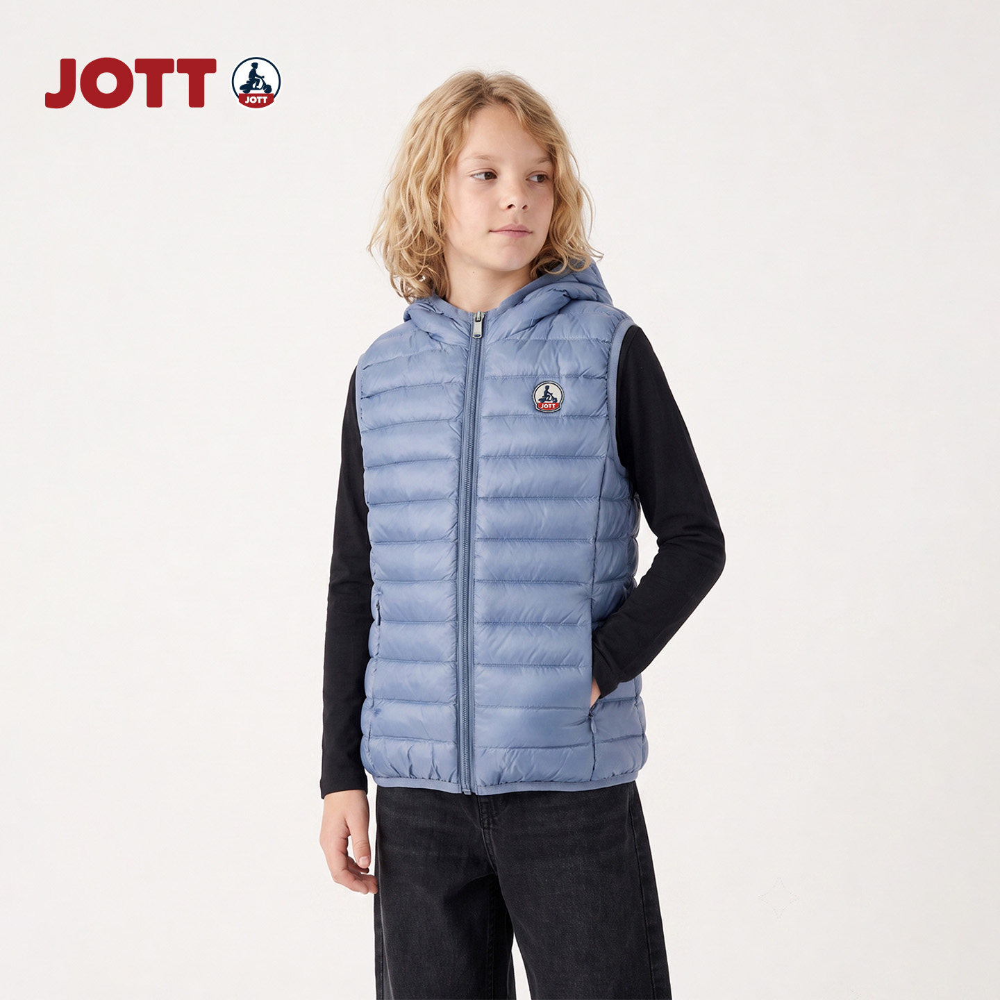 JOTT/专柜正品 排骨羽绒服轻薄连帽马甲男女童装儿童秋冬中性款图片