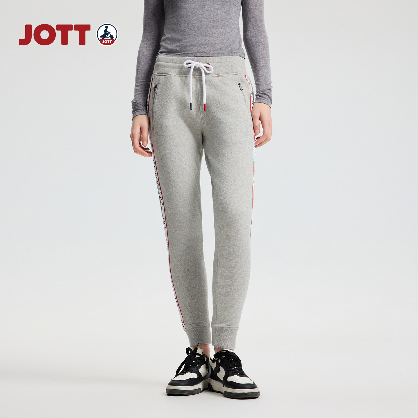 JOTT女士全棉针织长裤休闲时尚简约舒适卫裤潮流长裤束脚运动卫裤,女装/女士精品,卫裤,淘宝优惠券,粉丝福利购,淘宝优惠卷
