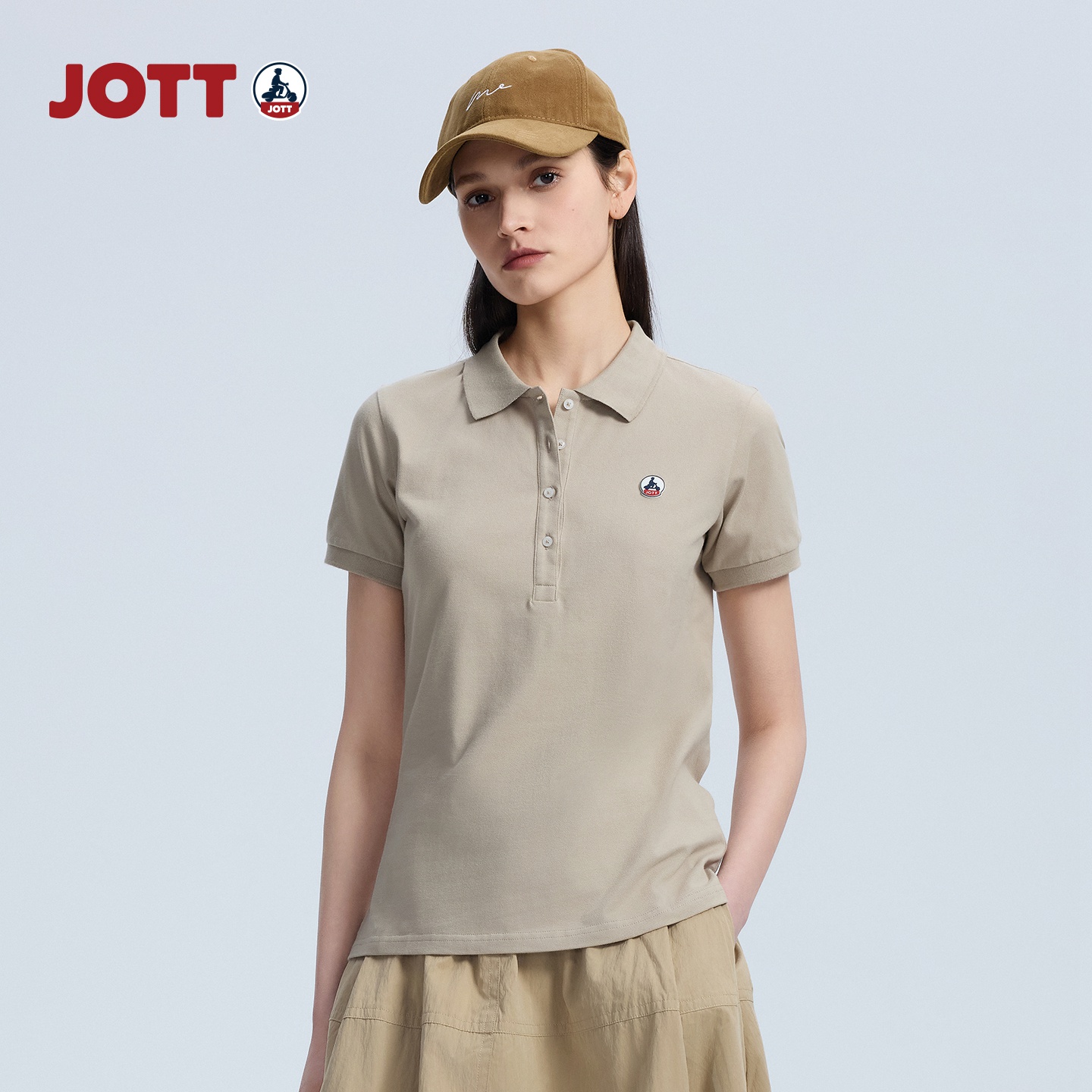JOTT女士休闲百搭短袖POLO衫