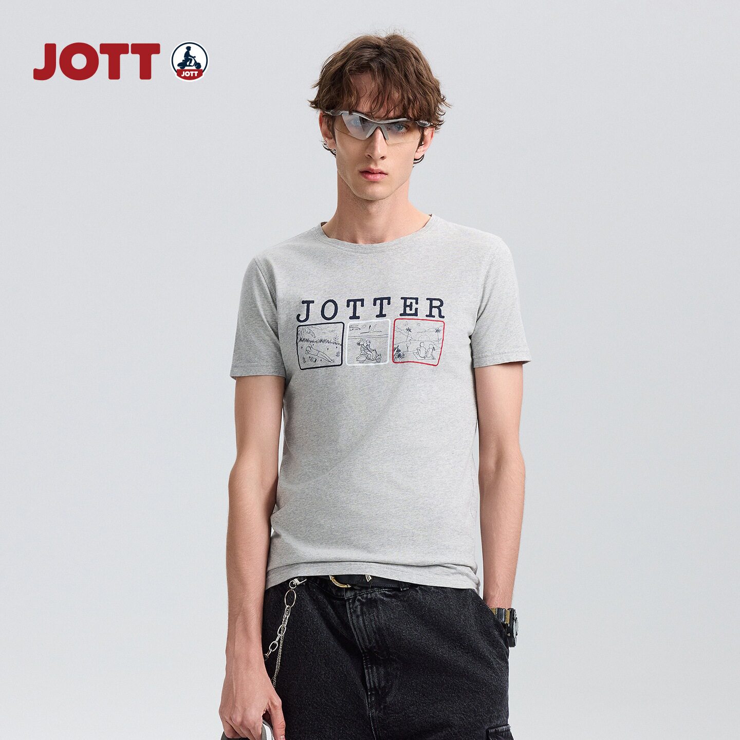 JOTT男士夏季全棉短袖T恤图片