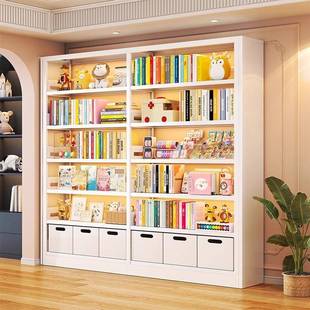 钢制图书馆书架家用一体靠墙落地置物架简易儿童书籍绘本收纳架