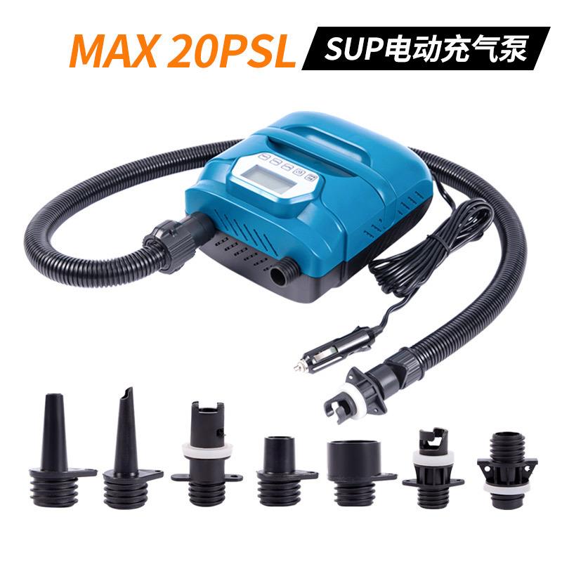 冲锋舟橡皮艇便携式SUP电动浆板充气泵直流高压20psi车载充气泵