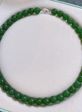 绿色玉髓串珠玛瑙项链百搭高级感小众女秋冬新中式锁骨链颈链饰品
