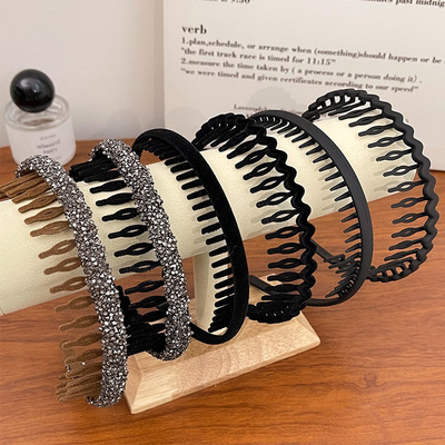 黑色带齿防滑发箍女款洗脸化妆敷面膜专用压发发卡高级感头箍发饰