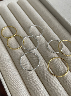 S925纯银光圈戒指女1.2MM1MM细戒时尚素圈环指关节戒厂家