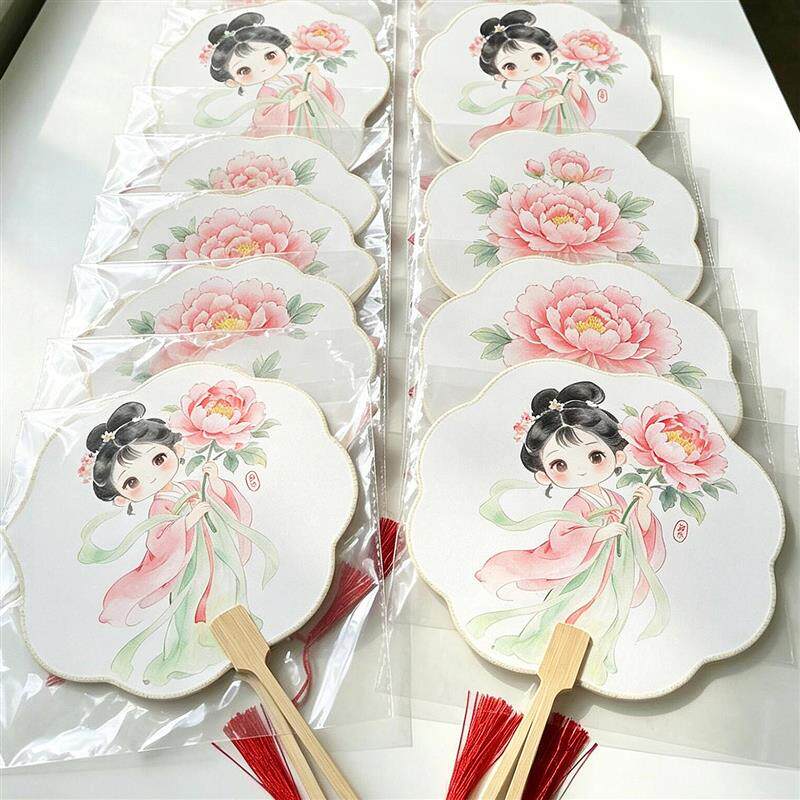 夏日国风十二花神手摇团扇